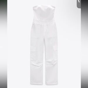 ZARA long cargo jumpsuit